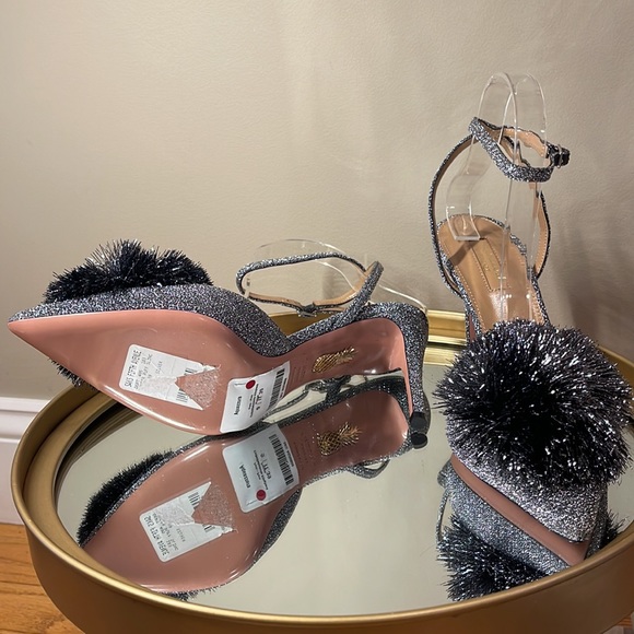 Aquazzura Powder Puff 85 glitter jelled shoes sz 39 - Picture 11 of 15
